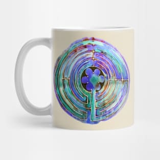 Blue Hand Painted Watercolor Labyrinth Mug